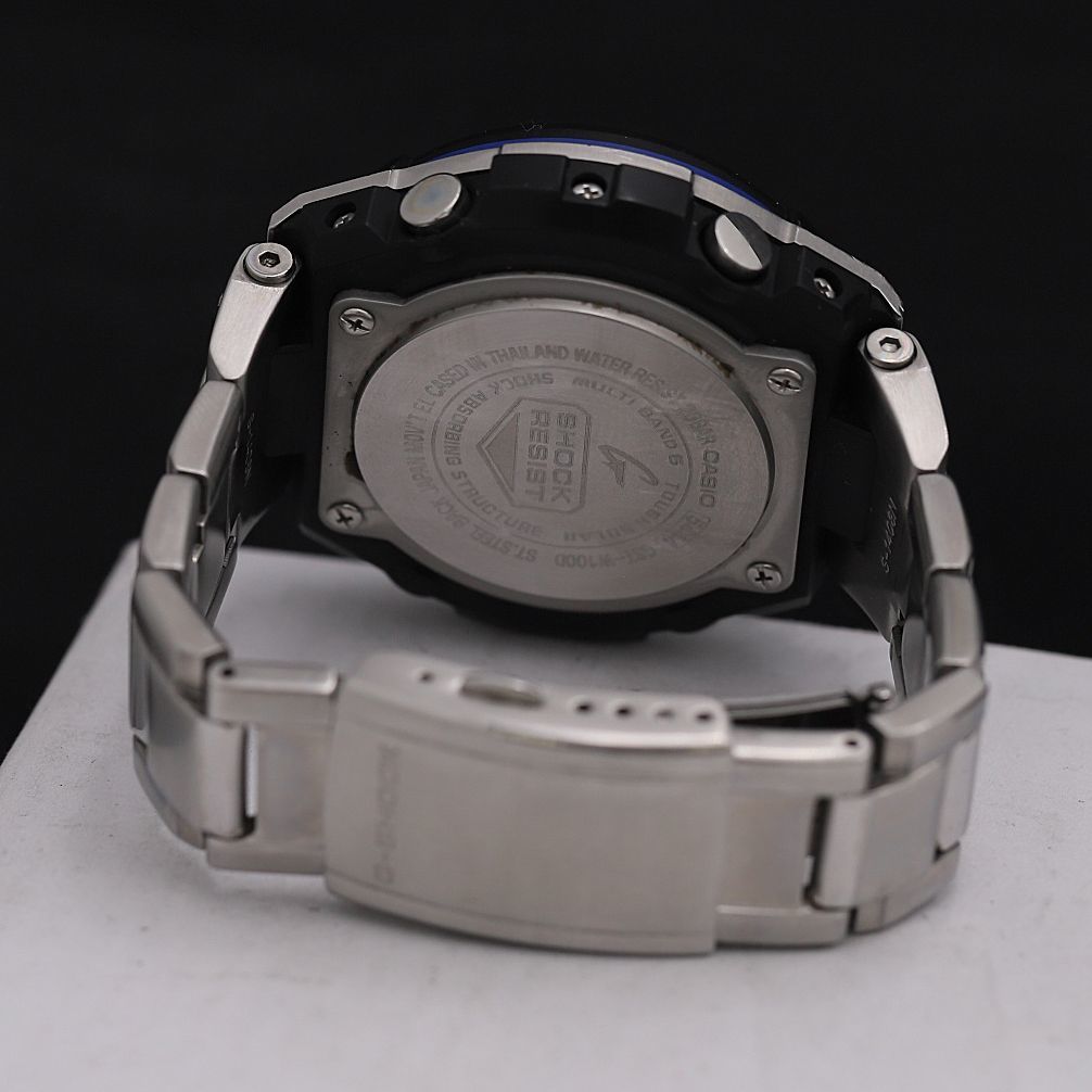 1円 稼働 良品 カシオ G−ショック GST-W100D ブラック文字盤 タフソーラー ブレスレット デジアナ メンズ腕時計 KRK 0528000_画像4