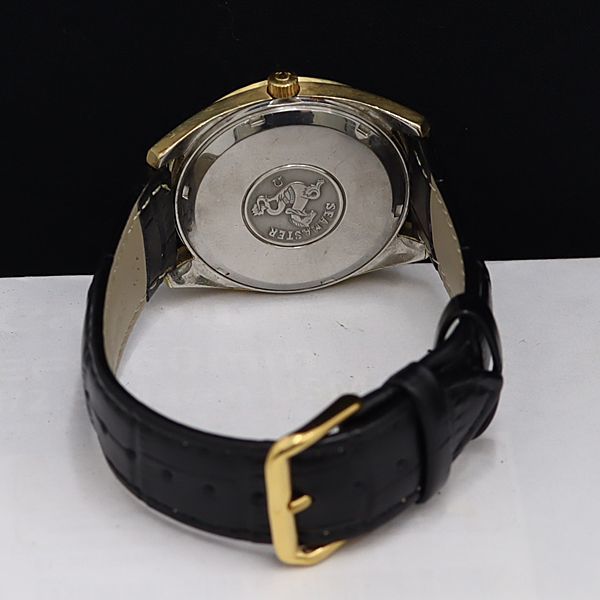 1円 オメガ シーマスター エレクトロニック f300Hz クロノメーター ゴールド文字盤 デイト メンズ腕時計 OGI 5085300 -400_画像4