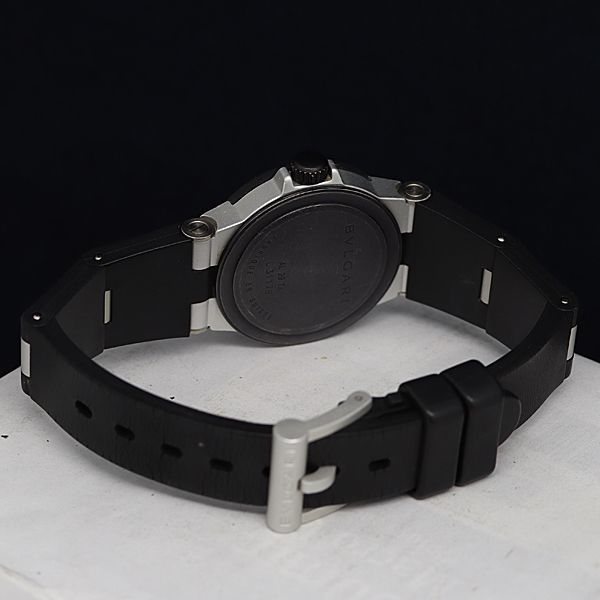 1円 稼動 美品 QZ ブルガリ アルミニウム デイト AL29TA シルバー文字盤 レディース腕時計 OKZ 3200000_画像4