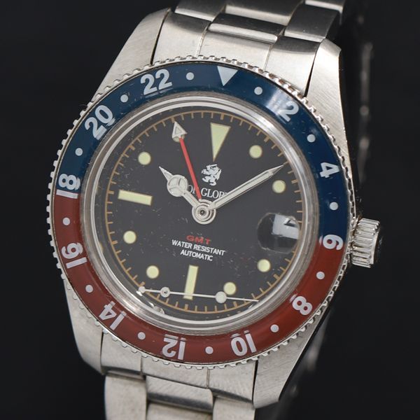 1円 AT 箱付 東京ジャパン グローリー GMT 119 黒文字盤 デイト メンズ腕時計 KRK 0583000_画像1