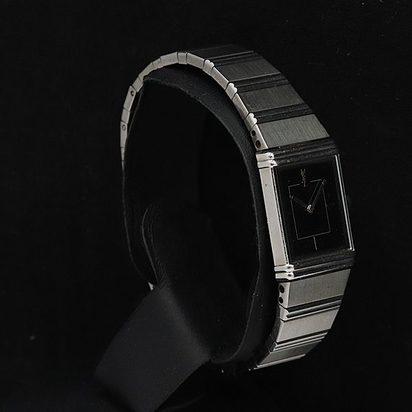 1円 イブサンローラン QZ 2200-221362 スクエア 黒文字盤 レディース腕時計 APR 0905000YSD_画像2