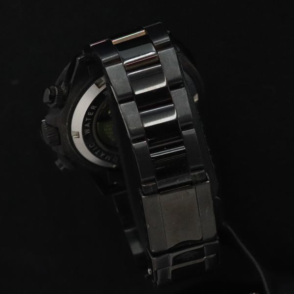 1円 稼働 良品 ドミニク AT/自動巻 D.S1110G トリプルカレンダー 裏スケ 黒文字盤 メンズ腕時計 NMR 3505000YSD_画像3