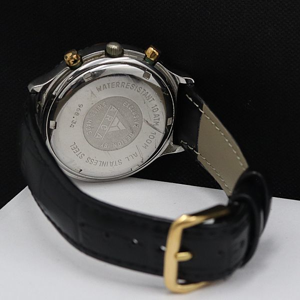1円 アルカ QZ 968.34 プロフェッショナル100M 白文字盤 クロノグラフ デイト メンズ腕時計 NMR3505000SMD_画像4