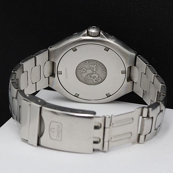 1円 稼働 良品 オメガ QZ 2850.50 シーマスター プロフェッショナル200M 黒文字盤 デイト ラウンド メンズ/ボーイズ腕時計 4438500SMD_画像4