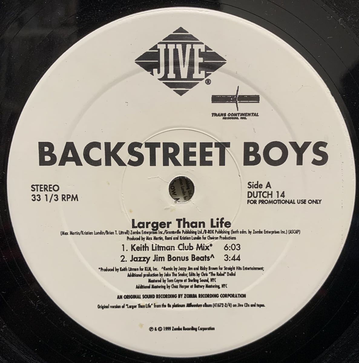 【12】レア！1999年 USオリジナル PROMO ONLY12 Backstreet Boys / Larger Than Life 12x2_画像1