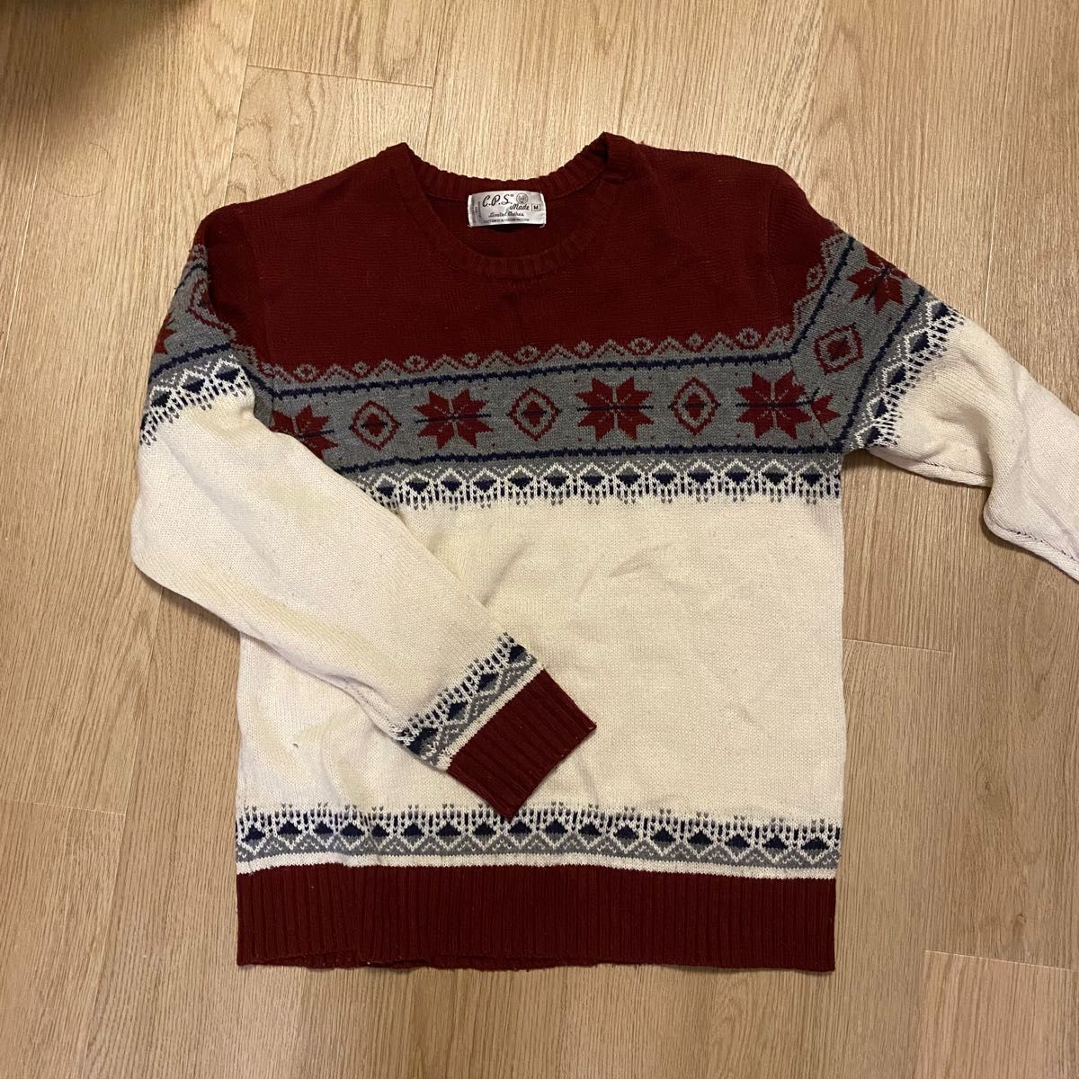 90S vintageノルディック柄 ニット 古着 個性派|Yahoo!フリマ(旧