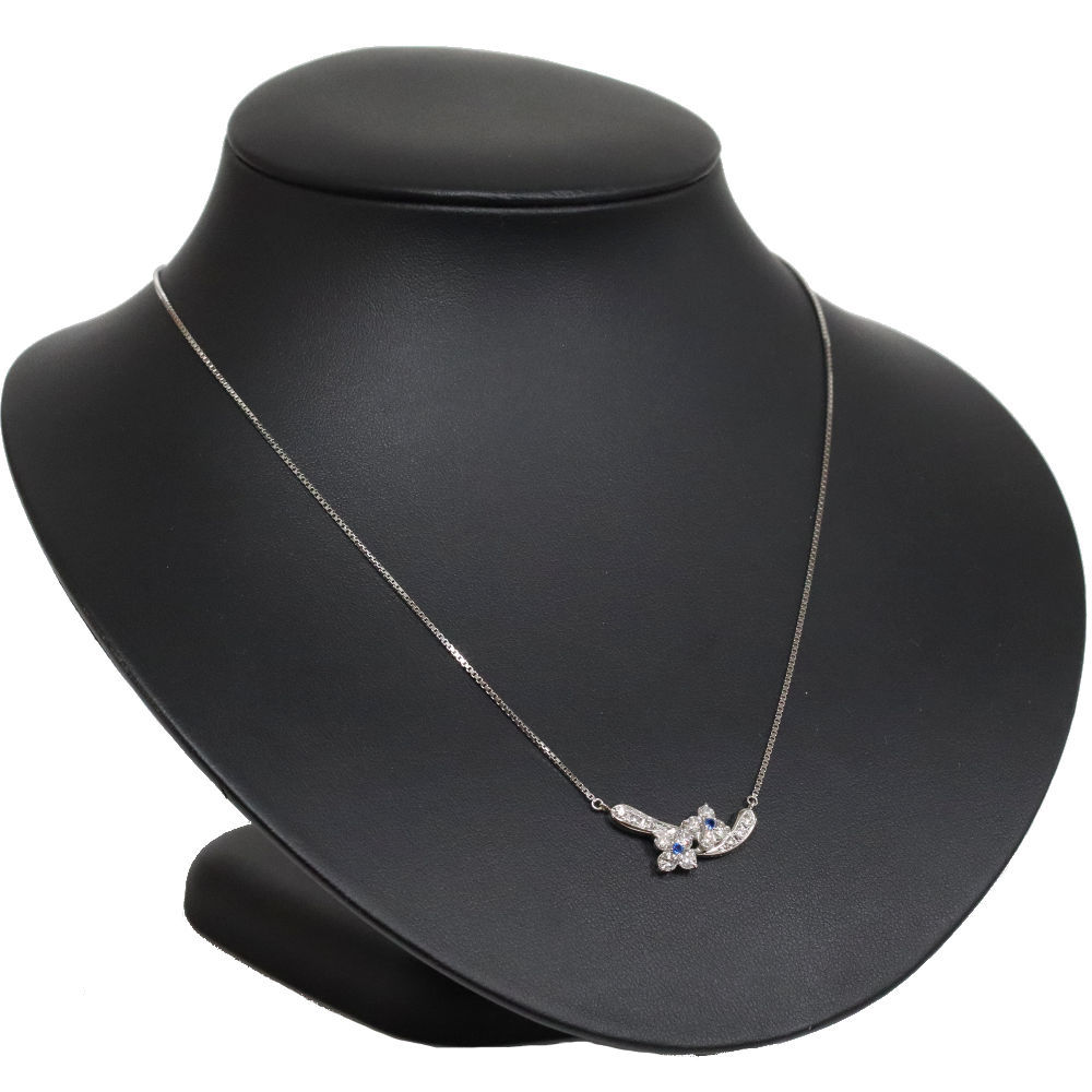 Pt900/850aui Night diamond necklace 0.04 D0.88 6.9g