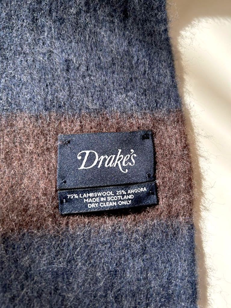 【極美品】スコットランド製 DRAKE'S / ドレイクス アンゴラウール マフラー 2万円位_画像3