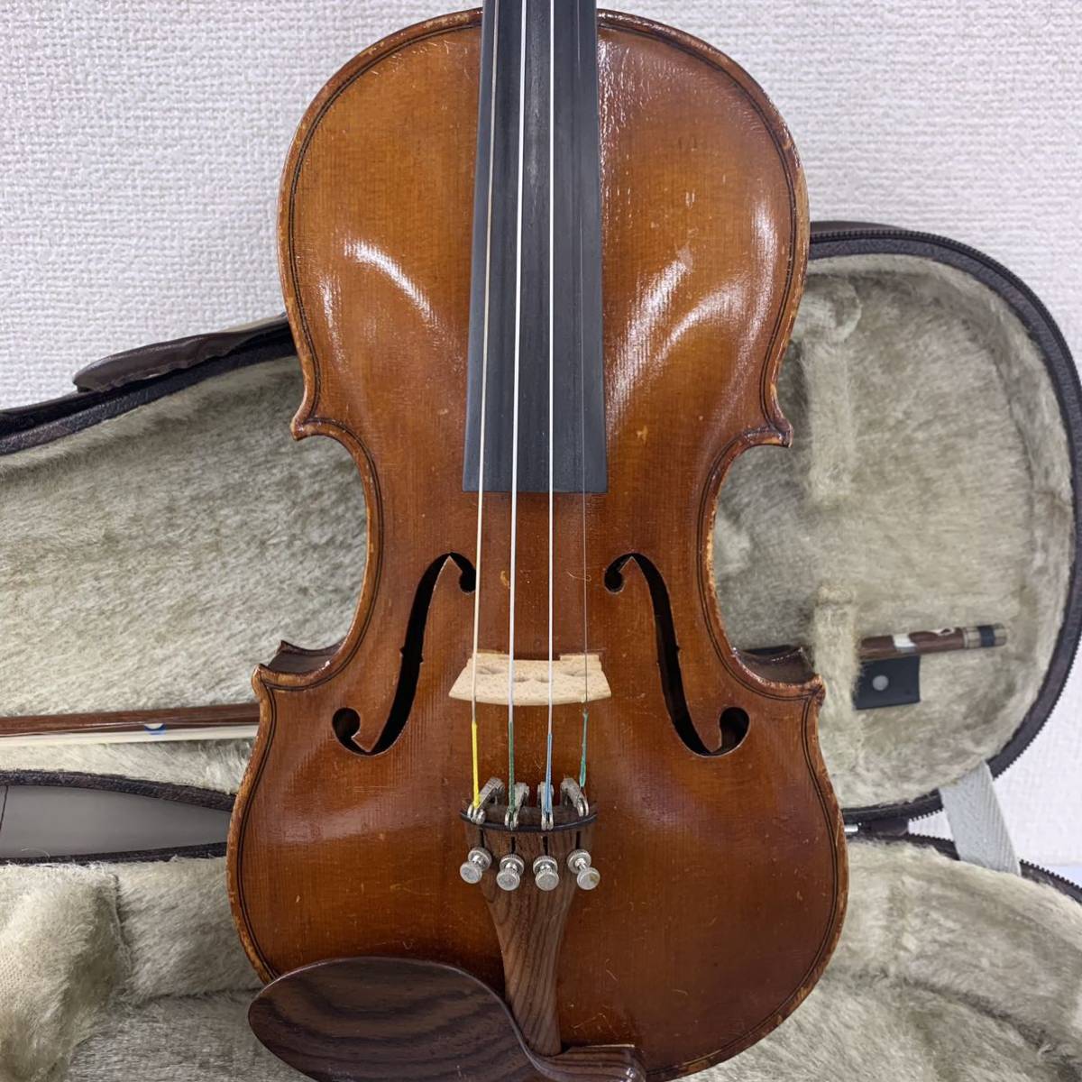 【R1】 Avis Fontanini ? No.65 バイオリン　 1/2 ケース付き 弓 ヴァイオリン 1056-9_画像3
