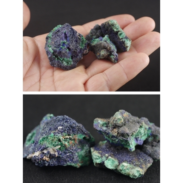 アズライト（藍銅鉱）×マラカイト（孔雀石）結晶　２個セット６０ｇ /az-08_画像3