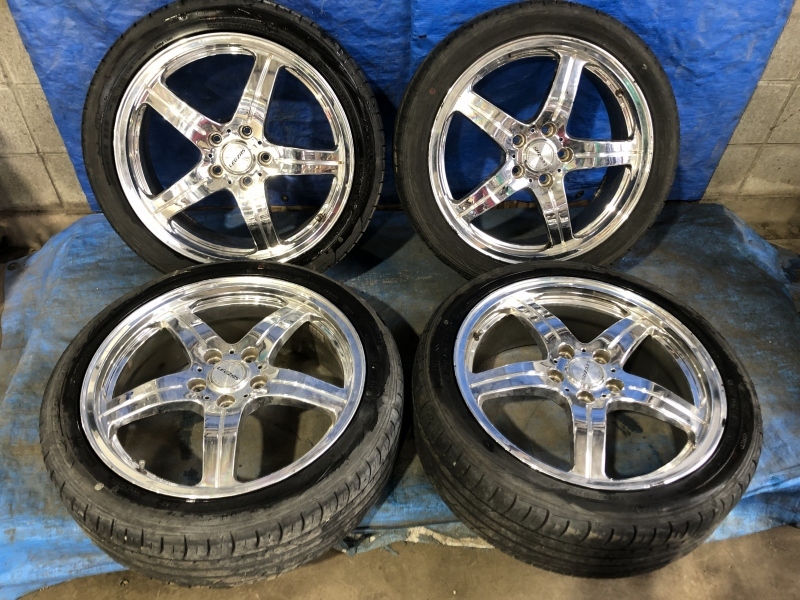 LEGZAS 18×7JJ +53 5H-114.3PCD FALKEN ZIEX ZE914 215/45R18 2021年製 7部山 タイヤ・ホイールセット