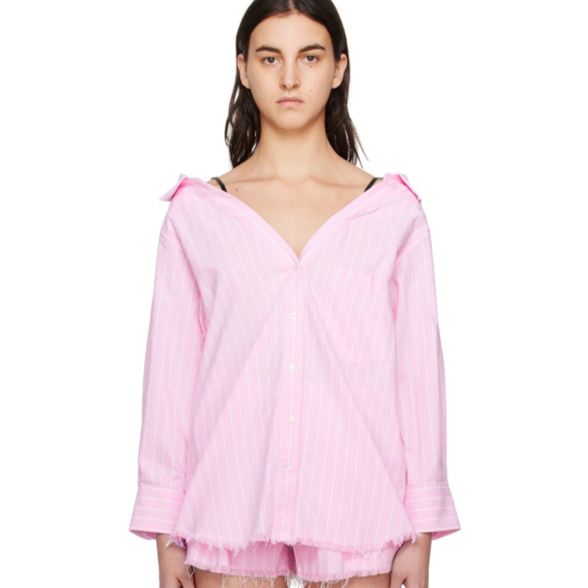 ALEXANDERWANG.Tピンク オフショルダー シャツ ALEXANDERWANG.Tピンク オフショルダー シャツ