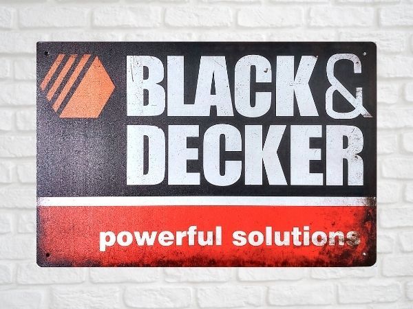 ブリキ看板 BLACK & DECKER 109 ツール 工具 DIY 車 メタルプレート インテリア ガレージ アメリカン雑貨 レトロ風 新品_画像1