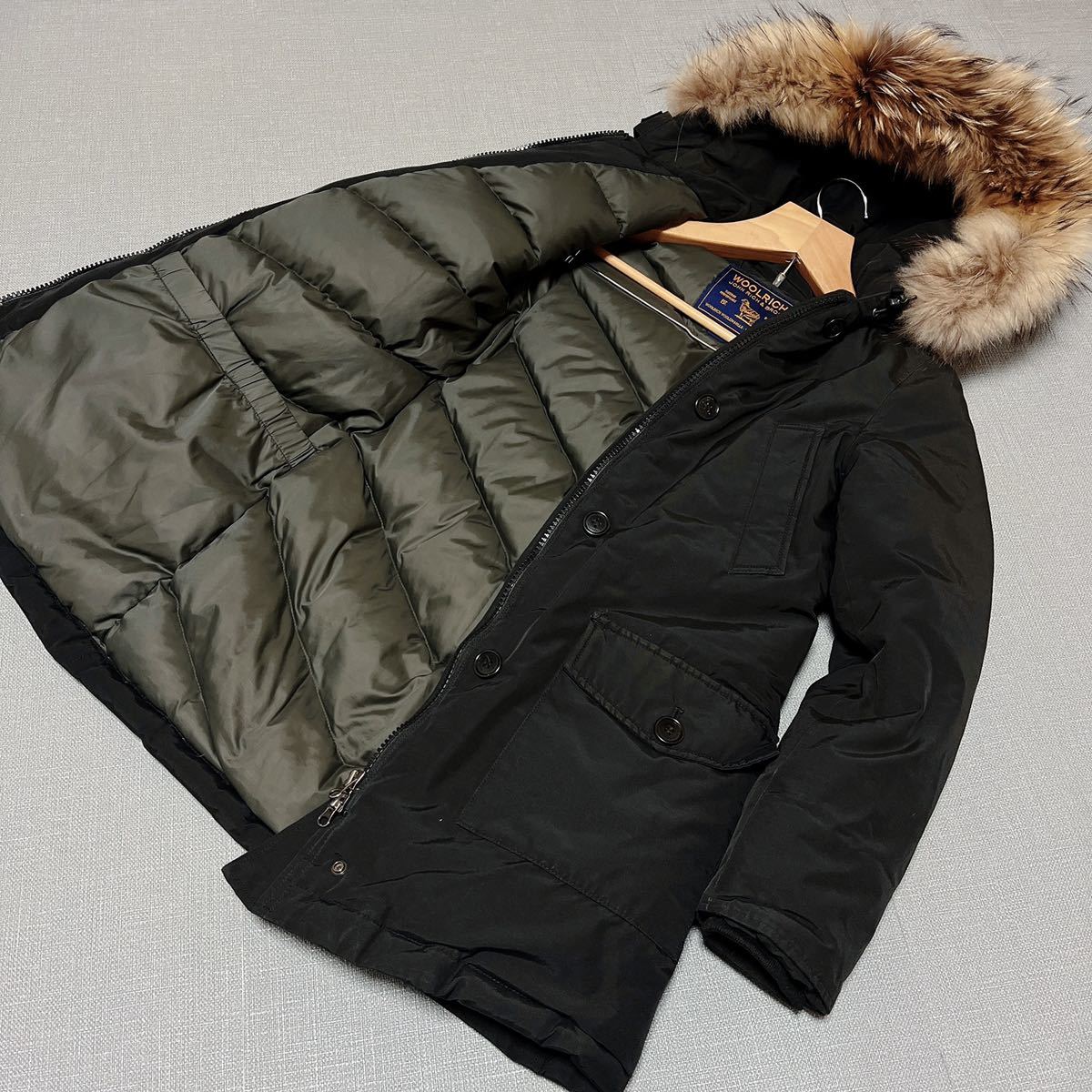 1円 WOOLRICH ウールリッチ 1602176 ARCTIC PARKA アークティックパーカ ダウンジャケット 黒 XS レディース _画像1