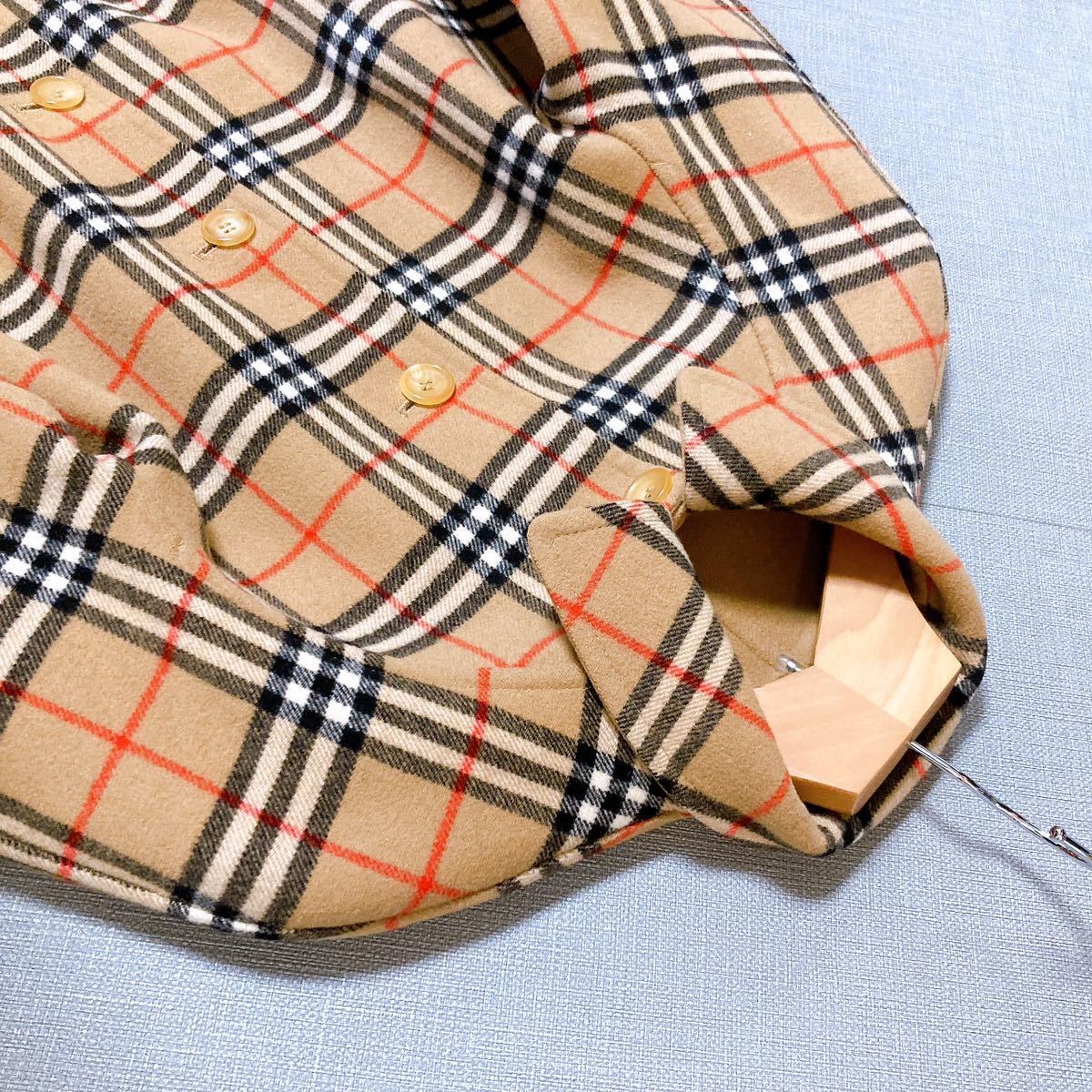 極美品 Burberrys バーバリー ステンカラーコート ノバチェック リバーシブル ウール カシミア 40(L) コート ベージュ BURBERRY 1円_画像3