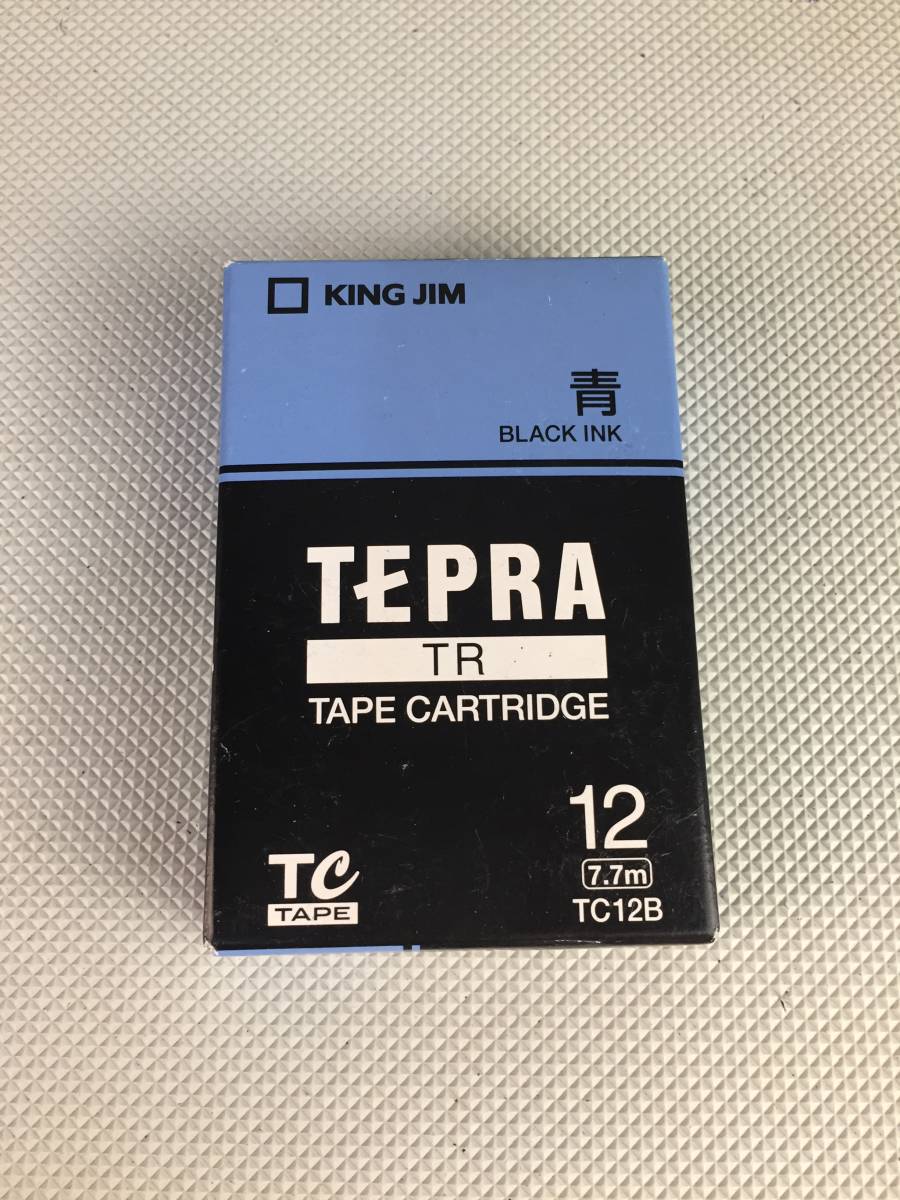 A8853●KING JIM キングジム TEPRA テプラ カートリッジ 12mm 青/黒文字 TC12B 保証あり 未開封_画像1