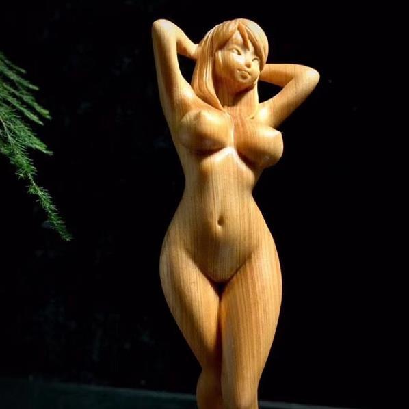 特選★美女　女神　ヌード　美少女 　裸婦像　女性像　彫刻工芸品　手作りデザイン　文遊びの手　置物 _画像2