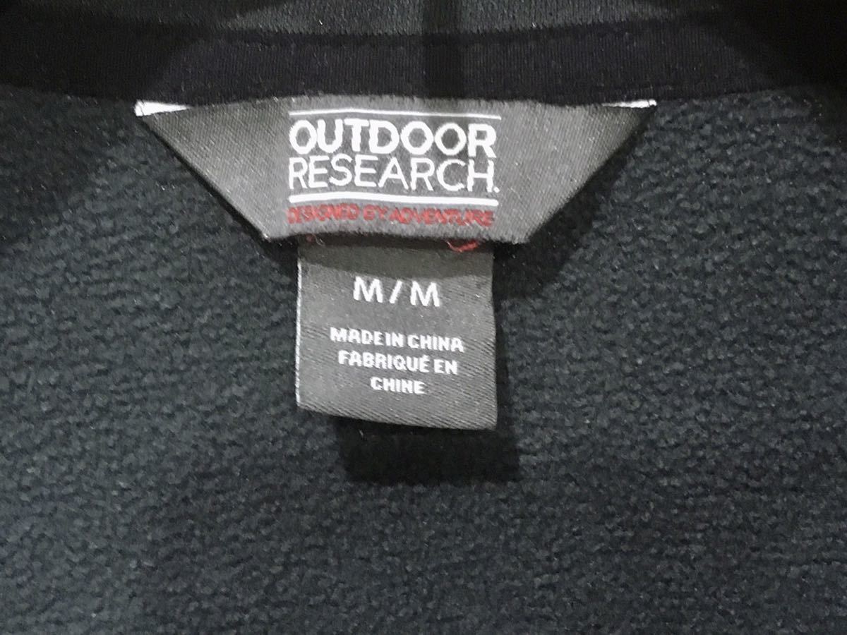 【サイズM】OUTDOOR RESEARCH アウトドアリサーチ フルジップジャケット ミッドレイヤー 黒 ブラック OR フリース 裏起毛 長袖_画像5