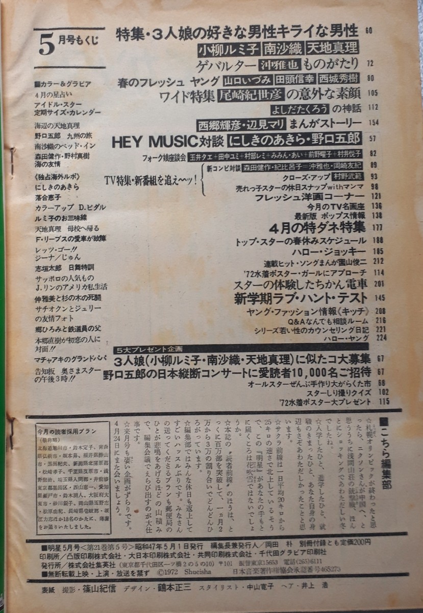 「月刊明星」1972年5月号_画像8