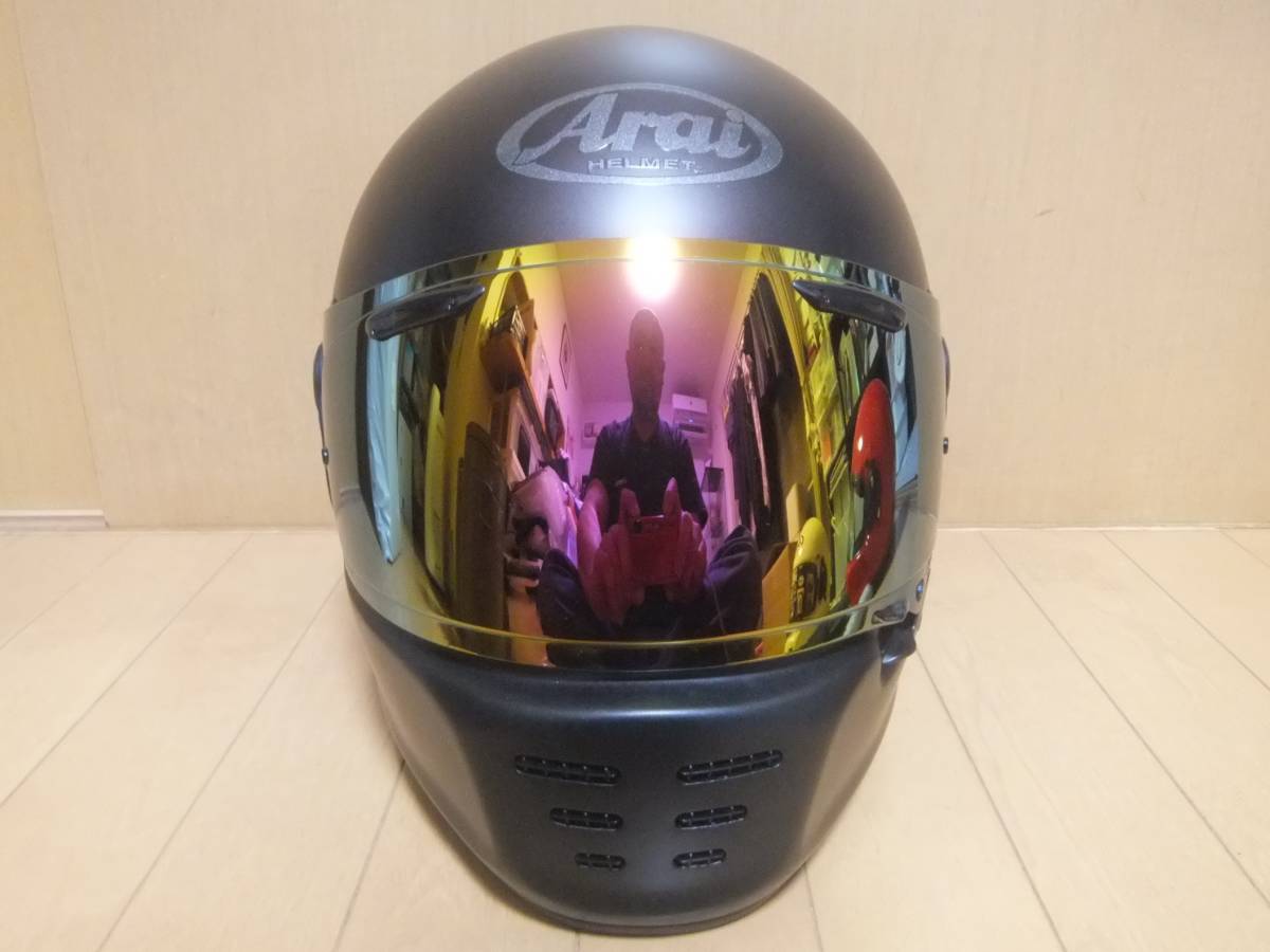 中古 Arai アライ ラパイド・ネオ RAPIDE-NEO サイズM(57・58) フラットブラック フルフェイスヘルメット ミラーシールド交換_アライ ラパイド・ネオ フラットブラック M