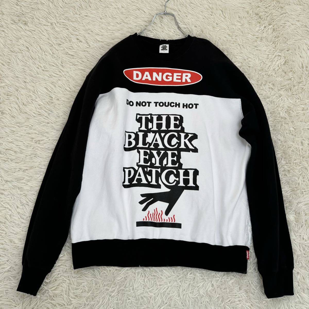 BLACK EYE PATCH】ブラックアイパッチ L スウェット デカロゴ BLACK EYE PATCH】ブラックアイパッチ L スウェット デカロゴ
