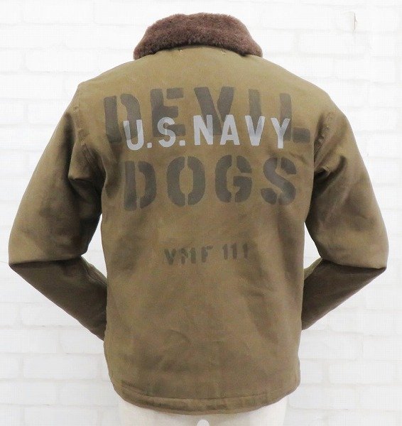 3J1812/FREEWHEELERS USMC VMF 111 DEVIL DOGS N-1 デッキジャケット 1931021 フリーホイーラーズ_画像3