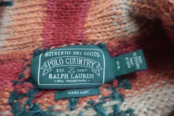 7T4343/未使用品 ポロカントリー ネイティブハンドニットセーター POLO COUNTRY ラルフローレン RALPH LAUREN_画像4