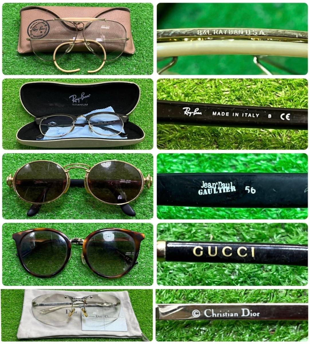 ◯3-120 ジャンク 眼鏡 サングラス 老眼鏡 約9kg 大量 まとめ Ray-Ban GUCCI BURBERRY COACH Jean Paul Dior LANVIN NINA RICCI ブランド_ブランド一部抜粋