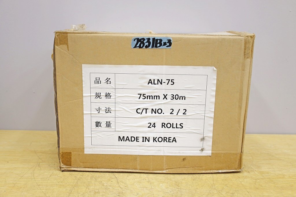 2831B23 未使用保管品 旭産業 アルミテープ? ALN-75 75mm×30ｍ 24ロール_画像1