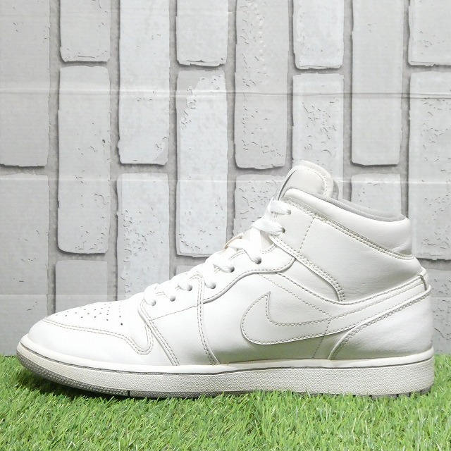 NIKE AIR JORDAN 1 MID ナイキ エアジョーダン 1 ミッド ホワイト/ウルフグレー 554724-112 27.5cm_画像2