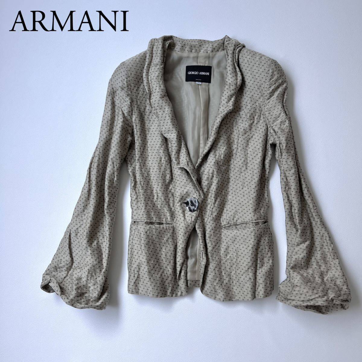 GIORGIO ARMANIjoru geo Armani tailored jacket одиночный жакет помятость обработка точка Lamy шелк . чёрный бирка женский 