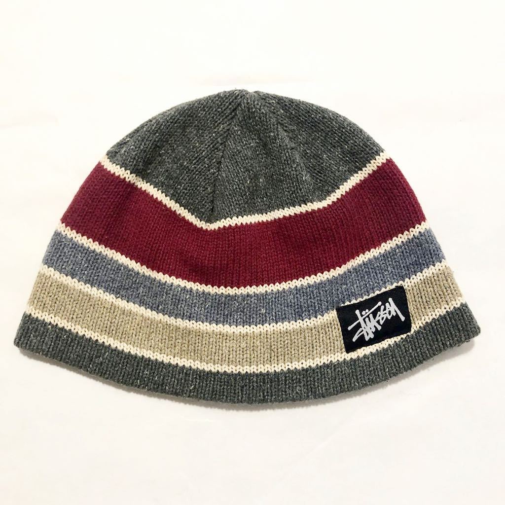 90's/Old Stussy/Made in USA/Beanie/ストゥーシー/ビーニー/ニットキャップ/米国製/ボーダー/帽子 _画像1