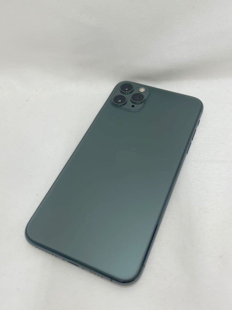 ST1101 Apple/アップル iPhone 11 Pro Max 256GB A2218 NWHM2J/A ミッドナイトグリーン SIMフリー 初期化済み 完動品_画像2