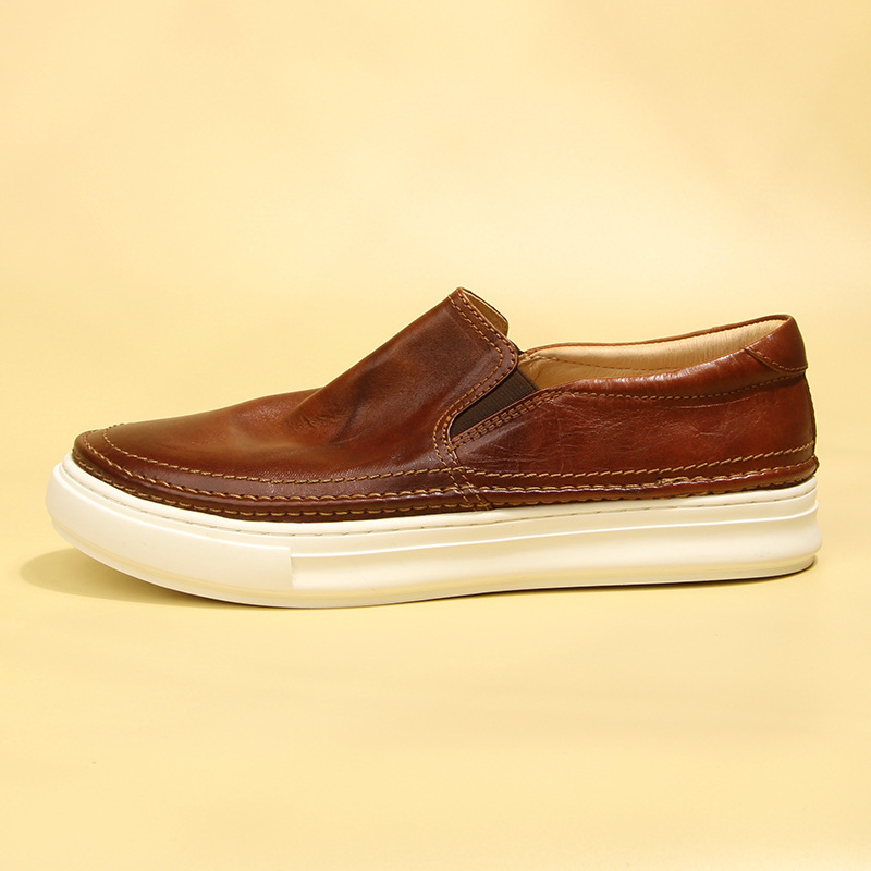  кожа лошадь кожа спортивные туфли Brown 24.5cm мужской обувь натуральная кожа 623-5 шнур обувь джентльмен повседневная обувь 