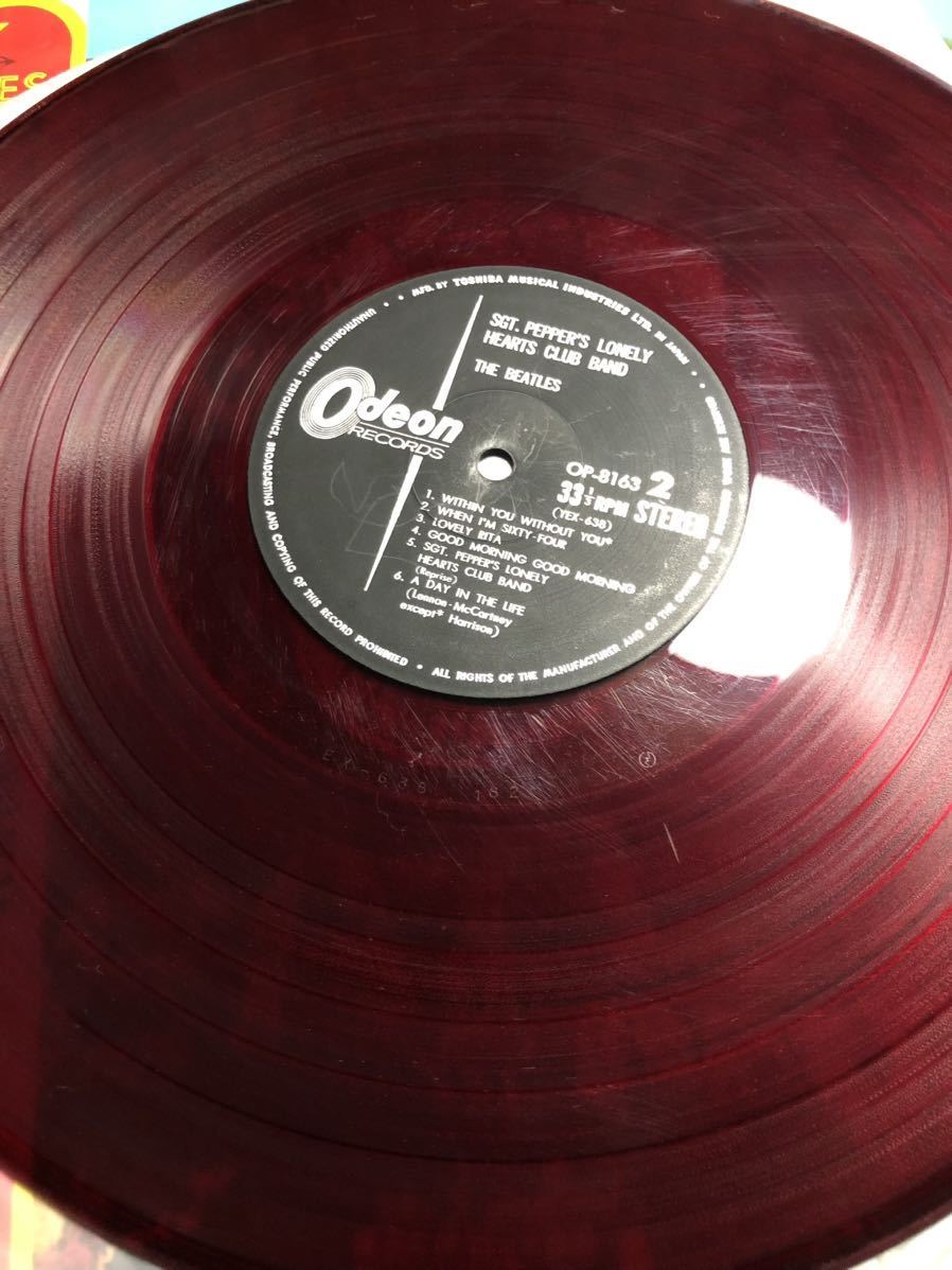 同梱歓迎 ビートルズ『サージェント・ペパーズ〜』Sgt. Pepper's Lonely Hearts Club Band 国内盤 LP レコード OP-8163 赤盤 補充票なし_画像8