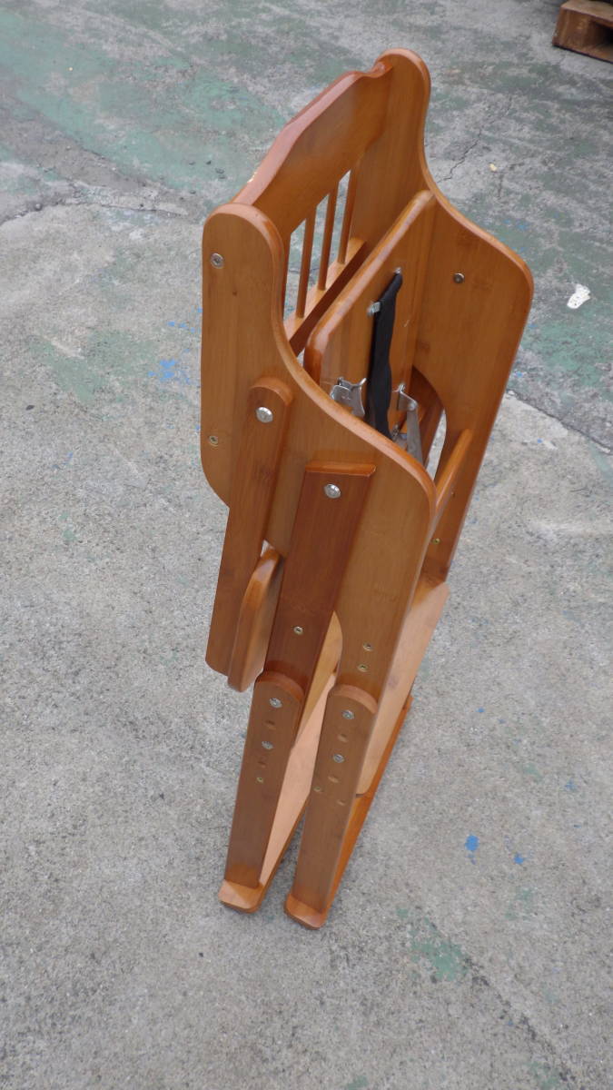 折り畳みベビーハイチェア テーブル付 子供用椅子 木製 家具．_画像4