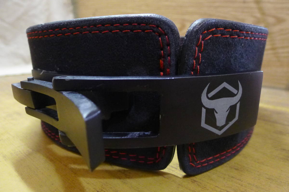 JJ595 IRON BULL power way belt total length 87cm thickness 13mm black S size fitness training .tore/80