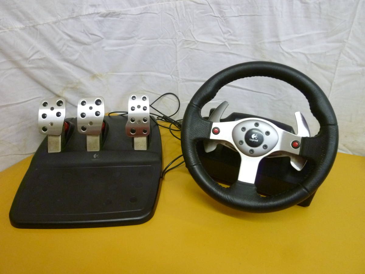 KK382 レースゲームコントローラー2組セット[MicroSoft ゲーム用ステアリングホイール][logicool G25 RacingWheel] ジャンク扱/160 直引OK_画像7