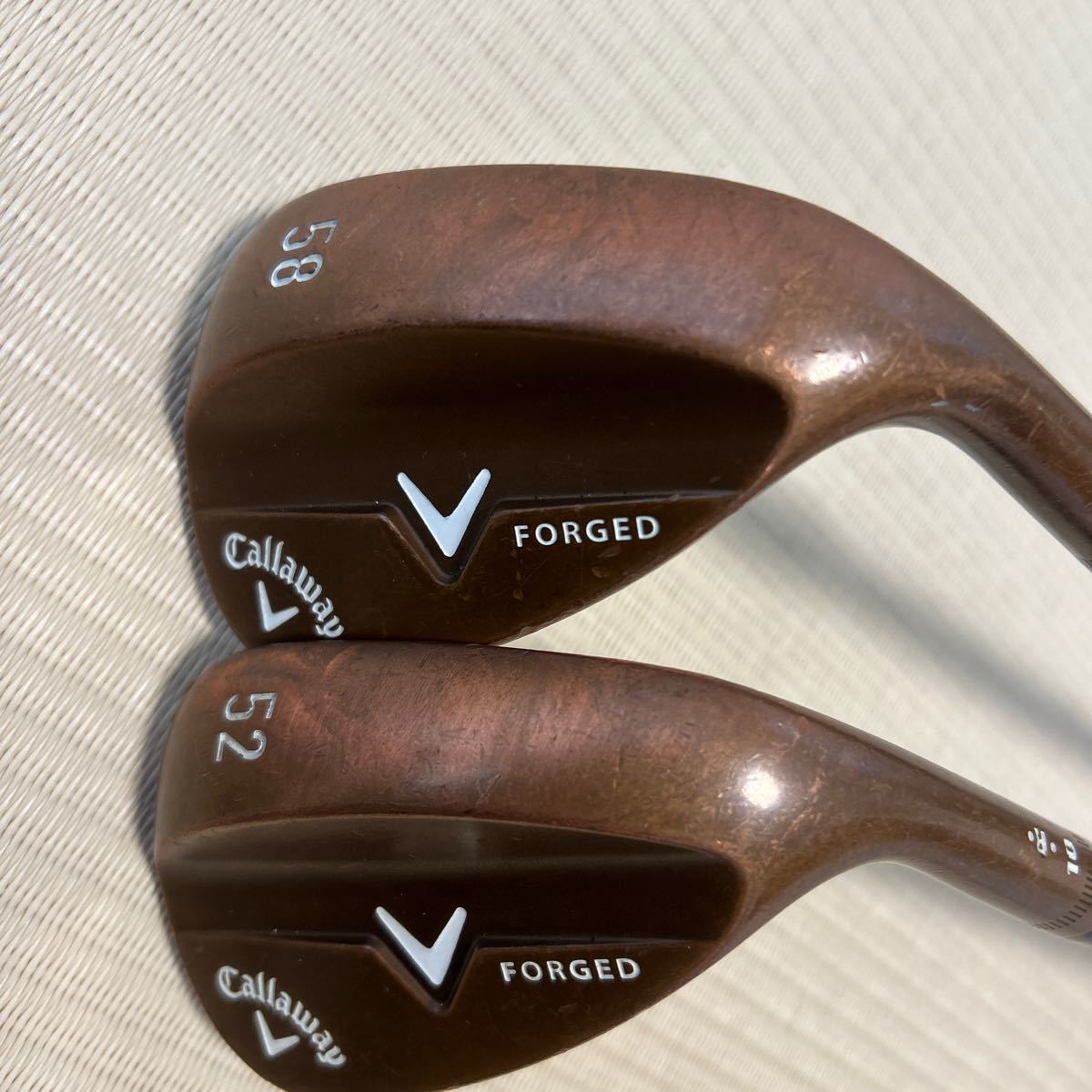 ★中古レア2本セット/Callaway キャロウェイ FORGED ウェッジ 52 58/カッパーメッキ/DG S400フレックスS _画像2