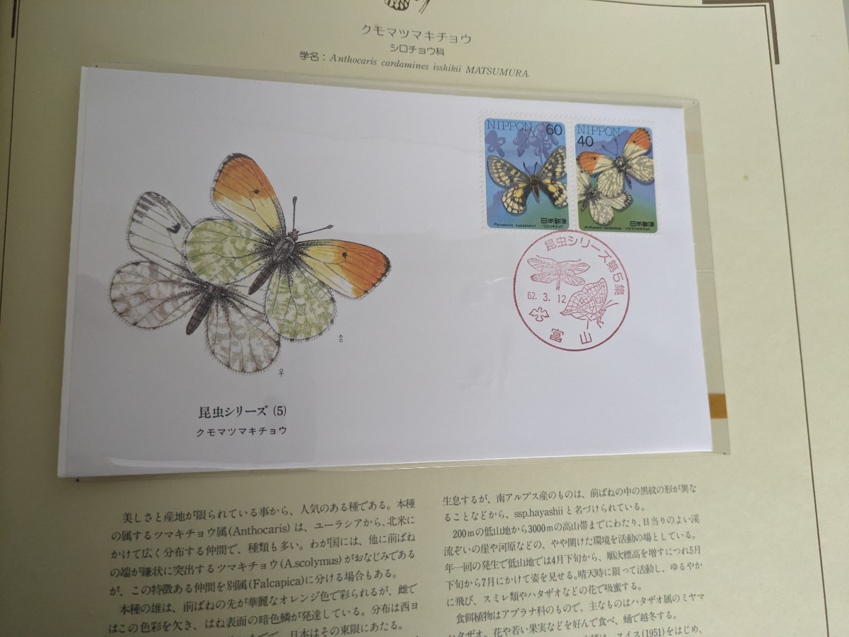 日本昆虫シリーズ切手長期間保管のためシミ汚れあります。の画像8