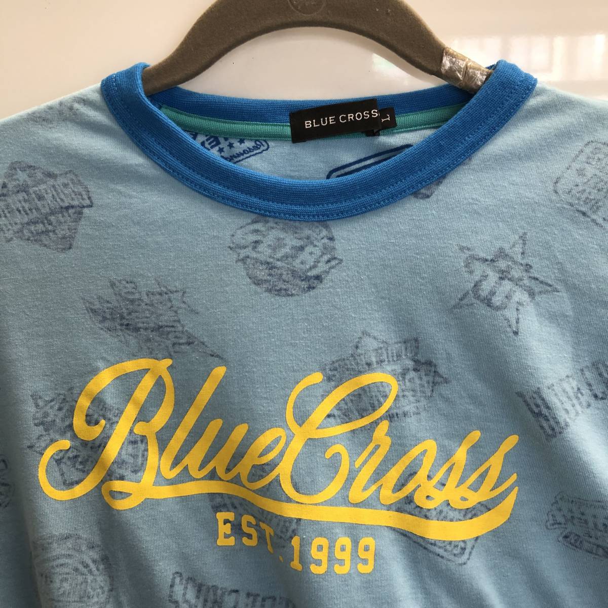 【洋服】 BLUE CROSS：ブルークロス 半袖Tシャツ ライトブルー サイズ：L(160) 子供服 ジュニアファッション 中古_画像2