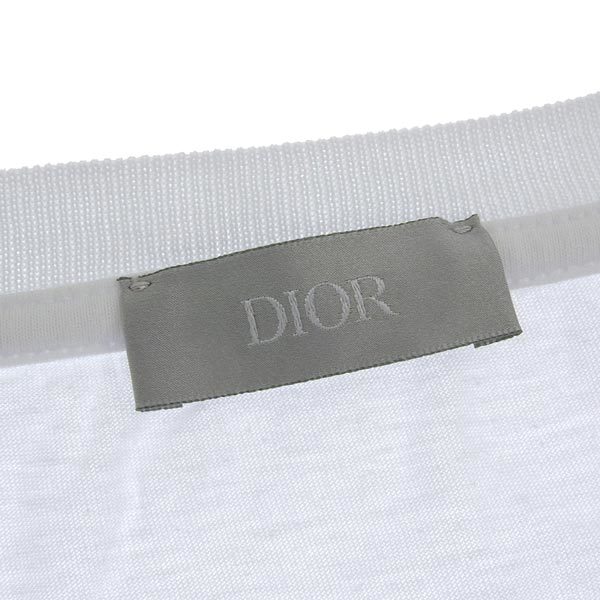 【中古】Christian Dior クリスチャンディオール コットン ロゴ 半袖 Tシャツ #S 923J611X1241 ホワイト レディース gy_クリスチャンディオールトップス