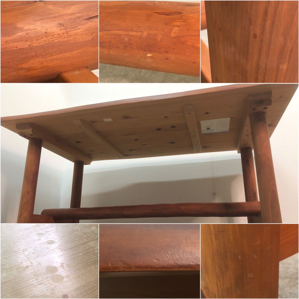 □柏木工 KASHIWA ダイニングテーブル 木製 無垢材 食卓テーブル 机 ZT-24 テーブル リビング カントリー調 ログハウス □23111101_画像6
