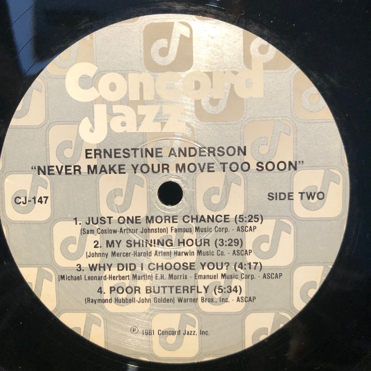 Ernestine Anderson / Never Make Your Move Too Soon LP Concord Jazz_画像5