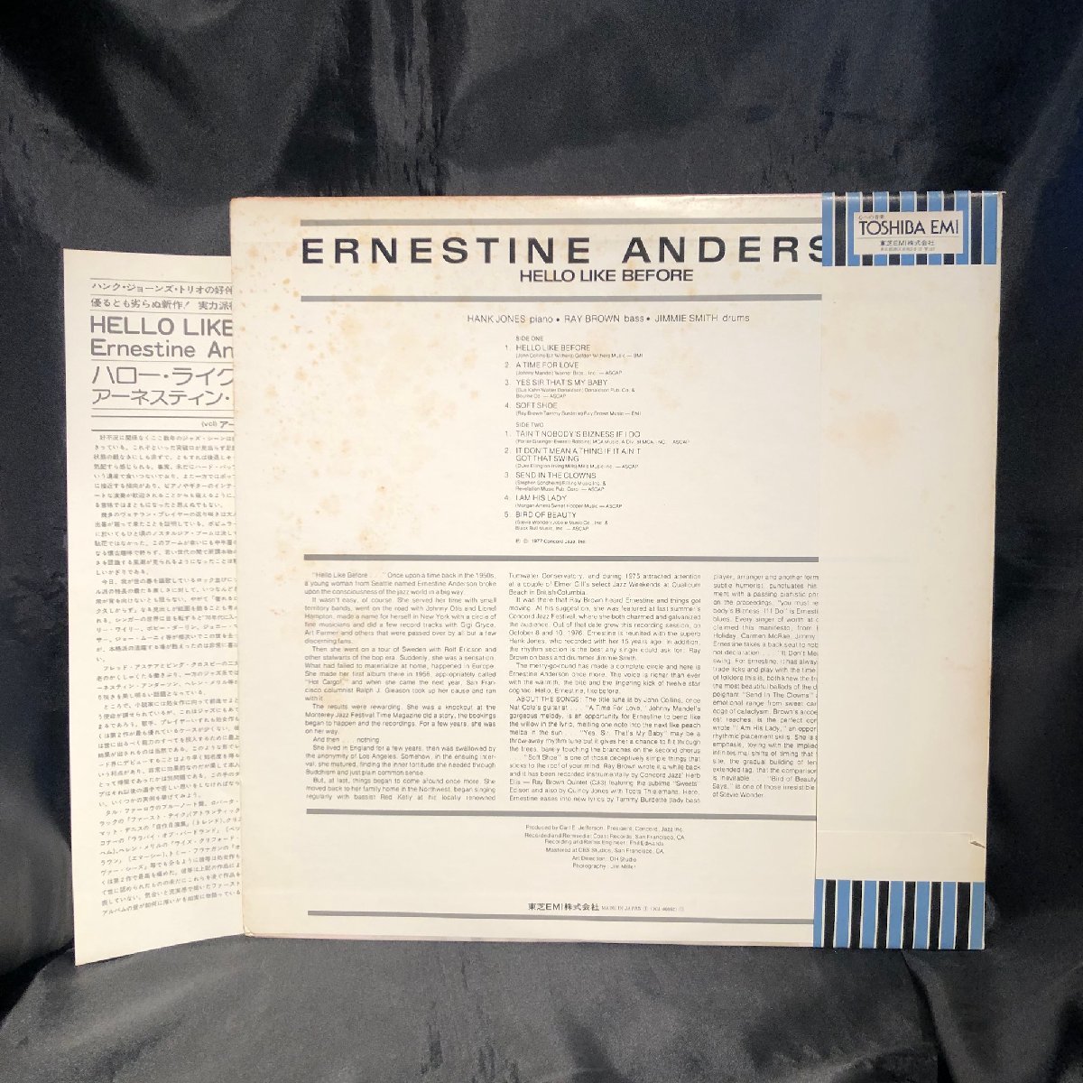 Ernestine Anderson / Hello Like Before LP Concord Jazz ・TOSHIBA-EMI_画像2