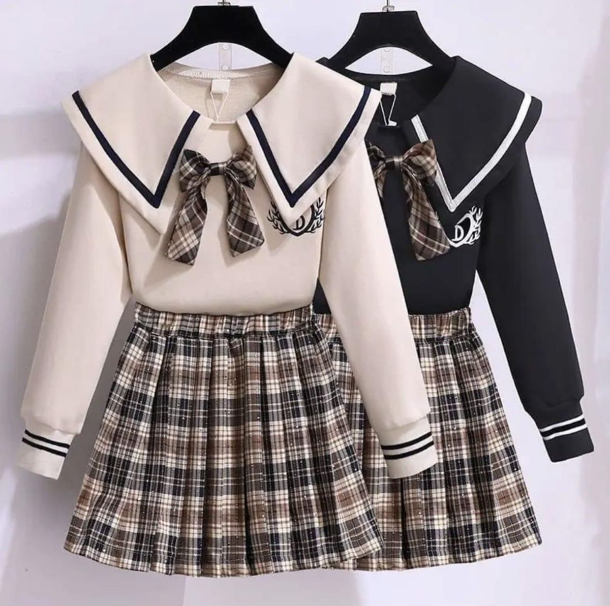 新品 セーラー服風 セットアップ クリーム 170 女の子 ガールズ 学生 制服