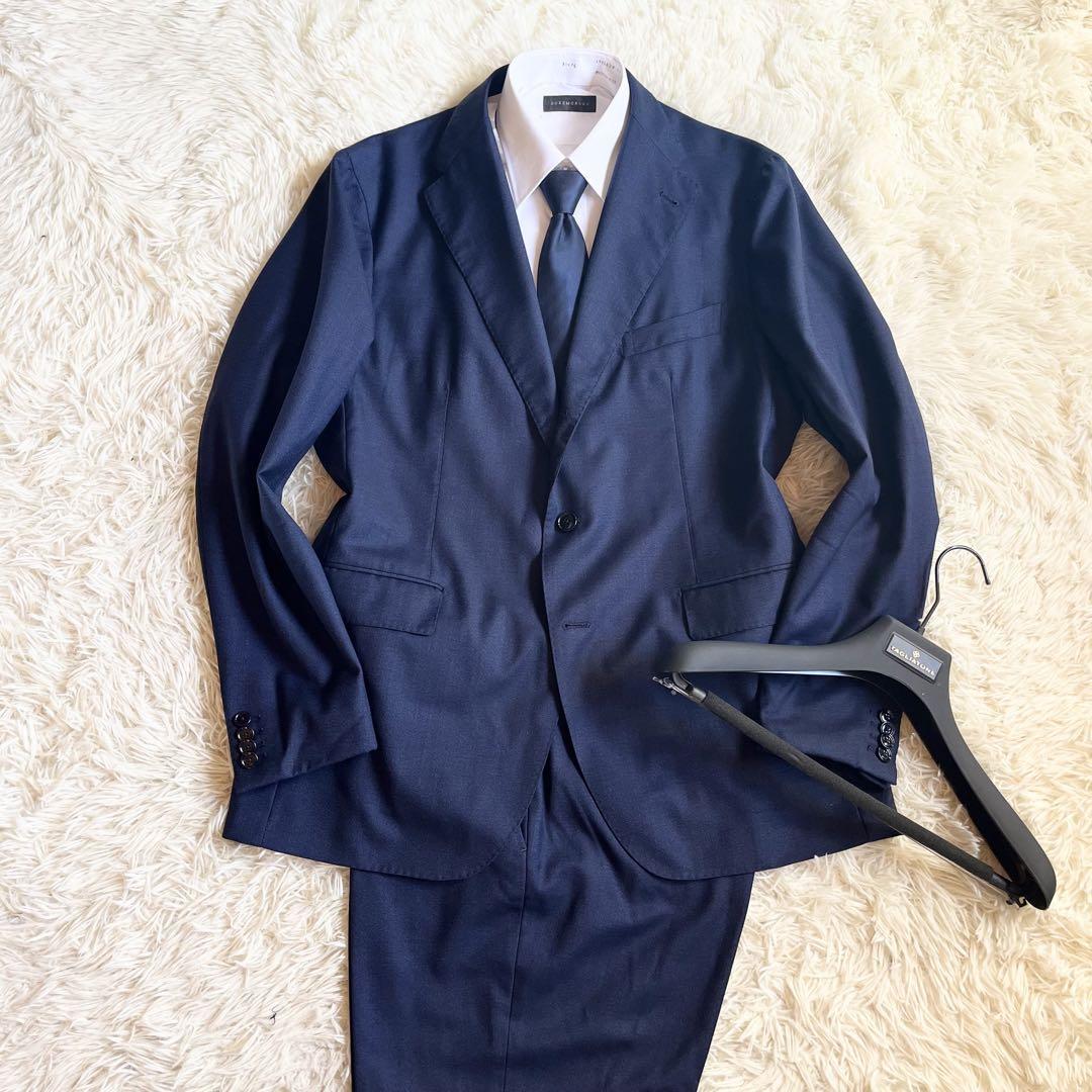 ＜極美品＞TAGLIATORE タリアトーレ ネイビー 紺 ウール スーツ サイズ54 XLサイズ 結婚式 ビジネス パーティー