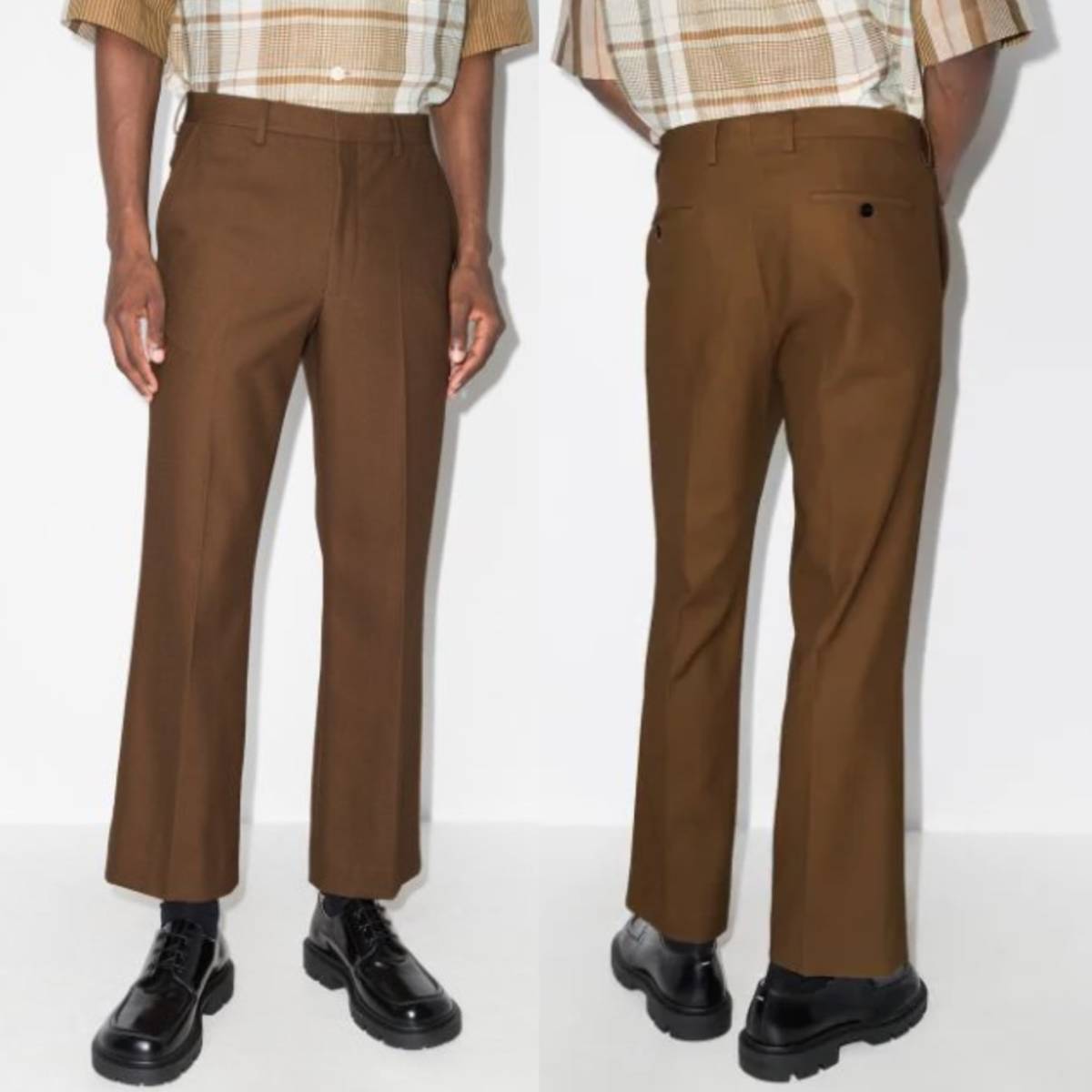 新品 DRIES VAN NOTEN ドリス ヴァン ノッテン モロッコ製 Parch cotton cropped trouser トラウザー パンツ　48　管理番号F684Q8021