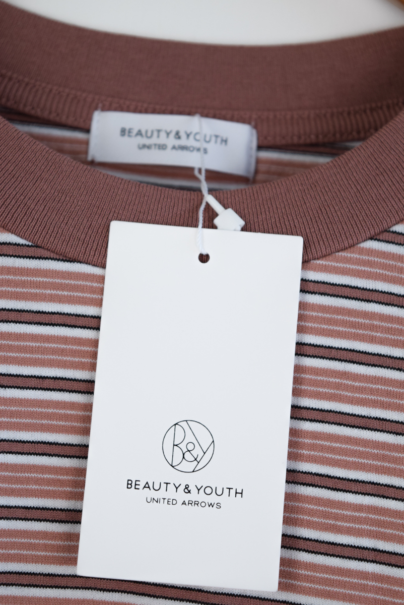 新品 BEAUTY & YOUTH UNITED ARROWS ユナイテッドアローズ ワイアード ボーダー ワイド カットソー ロンT　Tシャツ　M　管理番号F565Q121_画像5