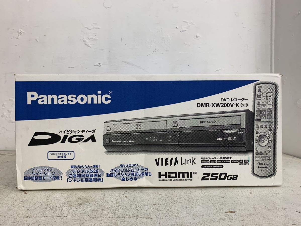 1120-55y★希少　未使用保管品　Panasonic DMR-XW200V　HDD搭載VHS一体型 2番組W録画　250GB_画像3